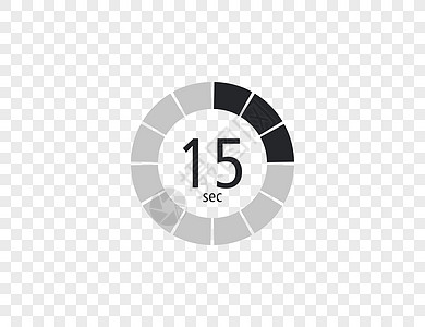 15秒 手表 数字计时器 钟表 矢量插图图片