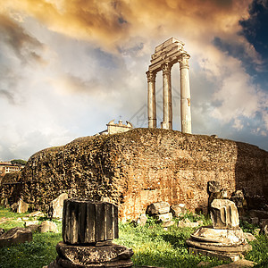 罗马论坛石头观光文化纪念碑旅行城市帝国建筑教会地标图片