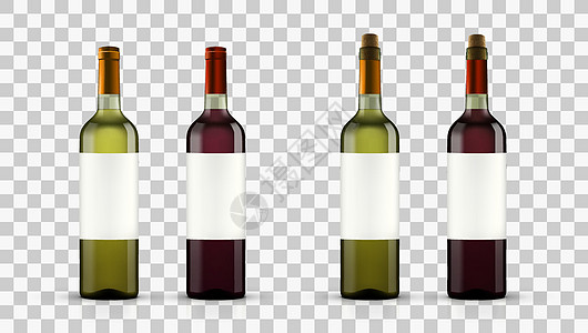 现实打开红白葡萄酒瓶标签饮料酒厂液体阴影玻璃软木塞子插图葡萄园图片