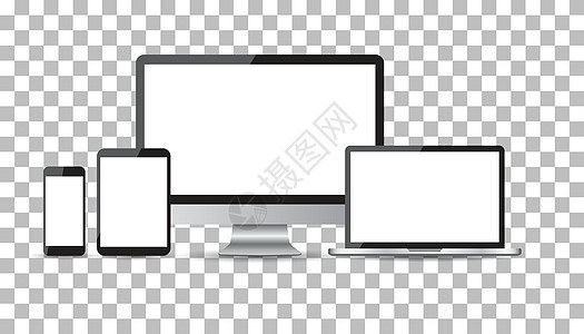 现实设备平面图标和台式计算机 它制作图案矢量屏幕技术电脑手机网站互联网软垫网络展示笔记本图片