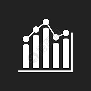 业务图图标 黑色背景上的图表平面矢量图商业销售量市场进步报告信息利润酒吧预报会计图片