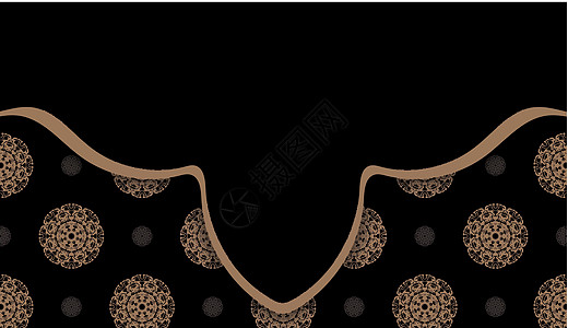 在您的徽标下设计的黑色黑色条纹和希腊褐色装饰品图片