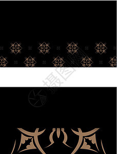 印有印地安棕色首饰的黑色名片模板徽章酒店卷曲框架邮票成员纹章漩涡标识滚动图片