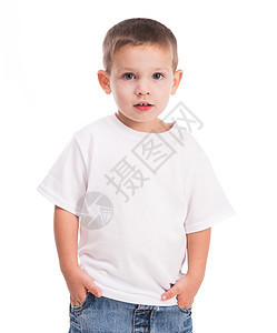 穿白衬衫的小男孩图片