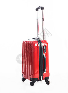 白色的红色手提箱加载假期旅游包装行李游客娱乐铁路黑色背景图片