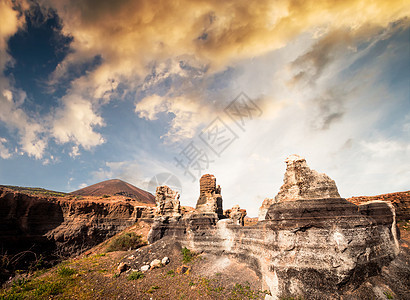 峡谷和蓝色天空日落阴影编队侵蚀全景石头旅行公园地质学岩石图片