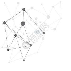 多边形抽象背景技术设计 白色背景上的点和线矢量图图片