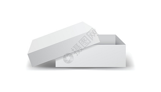白色纸板包装盒 在白色背景上孤立的矢量图零售展示礼物销售产品商品纸盒立方体插图正方形图片