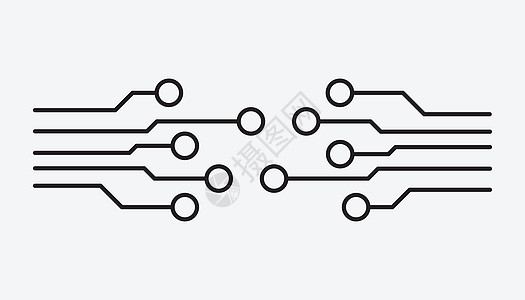 电路板图标 白色背景上的技术方案符号平面矢量图解插图晶体管科学微电子芯片处理器生产电气工程木板图片