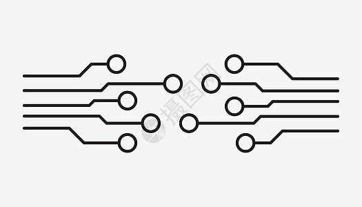 电路板图标 白色背景上的技术方案符号平面矢量图解插图晶体管科学微电子芯片处理器生产电气工程木板图片