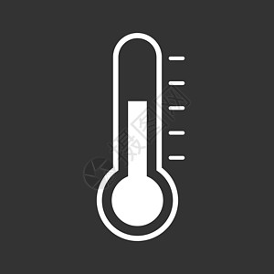 温度计图标 在黑色背景上孤立的目标平面矢量图温度控制绘画工具仪表气象药品冻结体积诊断图片