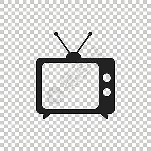 电视图标矢量插图在孤立的背景上孤立的平面样式 网站的电视符号电影娱乐天线古董展示广播信号电气播送技术图片