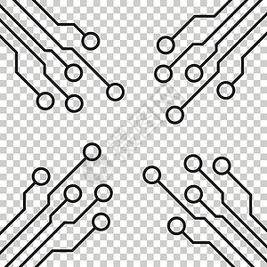 电路板图标 孤立背景下的技术方案符号平面矢量图解木板电气微电子处理器生产科学芯片晶体管电脑工程图片