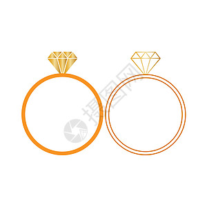 钻石环图标 矢量插图 平面设计钻戒订婚礼物卡片仪式派对珍珠耳环绘画蛋糕图片