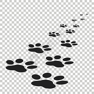 在孤立的背景上孤立的爪印图标矢量图解 爪子符号平面象形图艺术品墙纸动物夹子艺术卡通片痕迹宠物插图白色图片