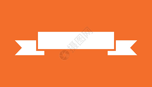 徽章图标 橙色背景下平面样式的丝带矢量图解广告店铺贴纸书签标签标题销售插图价格艺术图片