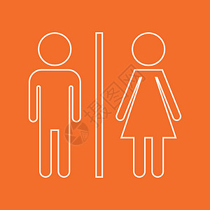 WCtoilet 霓虹灯矢量图标 男人和女人在橙色背景下签到洗手间性别女性卫生间休息婴儿男生塑料浴室标准房间图片