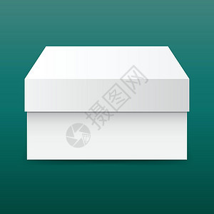 白色纸板包装盒 绿色背景上的矢量图商业糖果品牌空白袖珍宏观火柴盒嘲笑小样推广背景图片