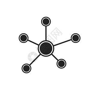 平面样式的社交网络分子图标 矢量图粒子化学细胞白色插图生物技术原子药品生活图片