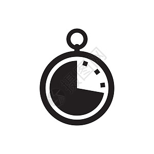 计时器图标说明 平面向量时钟象形图绘画警报白色办公室圆圈测量跑表海军小时产品图片
