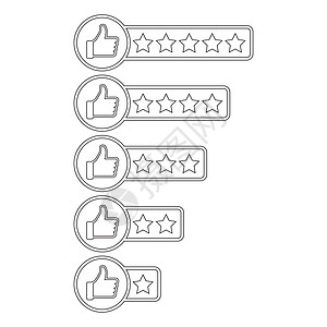 客户评论图标 大拇指与星级评级矢量图评分插图酒吧忠诚卓越批评评论家排行星星电影图片