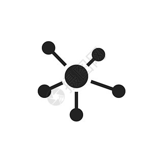 平面样式的社交网络分子图标 矢量图技术插图教育药品生活遗传粒子细胞医疗化学图片