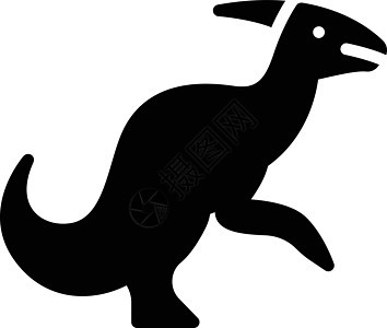 副栉龙怪物捕食者荒野蜥蜴插图绘画野生动物侏罗纪黑色恐龙图片