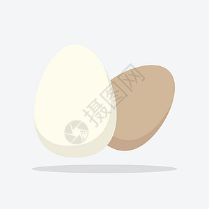 鸡蛋图标 白色背景上的平面矢量图插图烘烤家禽食物产品厨房烹饪蛋壳美食饮食图片