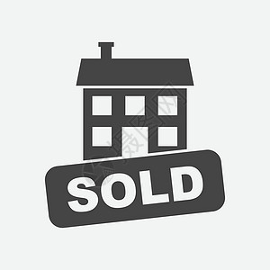 卖房子图标 白色背景下平面样式的矢量插图财产商业投资建筑学广告街道木板金融代理人城市图片