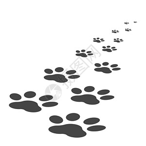孤立在白色背景上的爪印图标矢量图解 爪子符号平面象形图动物小路墙纸卡通片脚印跑步脚步艺术品夹子艺术图片