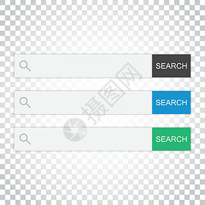 搜索栏字段 使用搜索按钮设置矢量界面元素 孤立背景上的平面矢量图解 简单的商业概念象形图场地社会互联网电脑零售技术网站创造力收藏图片