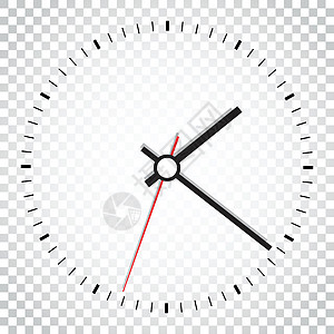 时钟图标矢量图 孤立背景上的办公室时钟 简单的商业概念象形图指针插图速度圆形小时圆圈时间手表黑色白色图片