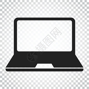 笔记本电脑矢量图 笔记本平面图标 电脑符号 孤立背景下的简单商业概念象形文字图片