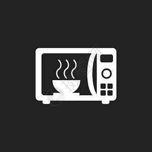 微波平面矢量图标 微波炉符号标志图草图插图按钮玻璃水平消费者火炉技术白色烤箱图片