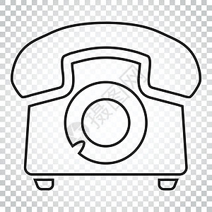 线条样式的电话矢量图标 旧的老式电话符号图 孤立背景下的简单商业概念象形文字讲话求助网站热线网络技术绘画扬声器按钮办公室图片