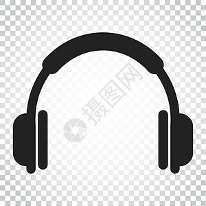 耳机矢量图标 耳机耳机标志图 孤立背景下的商业概念简单平面象形文字音乐插图收音机岩石技术标识流行音乐立体声网络耳朵图片
