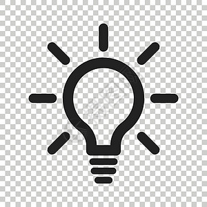 灯泡线图标向量 平面样式的电灯 想法标志解决方案思维概念按钮力量插图网络互联网绘画荧光黑色智力电气背景图片