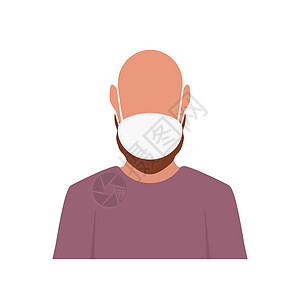 戴医用面具的阿凡达人 那个戴着保护面罩免受病毒感染的人男人插图疾病黑色白色网络医疗男性潮人医院图片