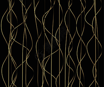 金色豪华线条图案与手绘线条 金色波浪条纹抽象背景它制作图案矢量绘画海洋插图风格曲线婚礼波纹织物墙纸卡片图片