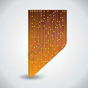 微芯片背景 芯片中的矢量微处理器可视化 铜板上的黄色焊料方案 计算机电子电路板设备 集成计算插画图片