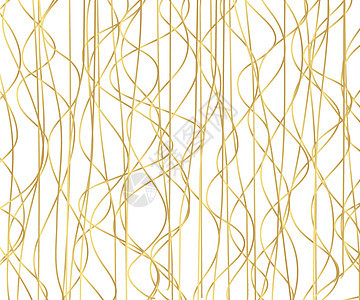 金色豪华线条图案与手绘线条 金色波浪条纹抽象背景它制作图案矢量奢华卡片装饰曲线海洋风格婚礼织物纺织品墙纸图片