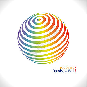 彩虹球日志插图艺术地球球体圆形白色网络标识线条松紧带图片