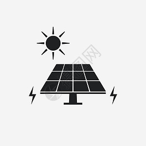 太阳能面板图标 矢量插图 平面设计细胞力量技术控制板标识资源电池太阳仪表工业图片