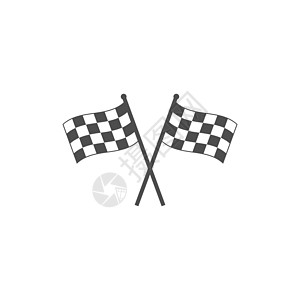 赛车旗图标 矢量插图 平面设计办公室竞赛冠军精加工技术检查锦标赛摩托车网站运动图片