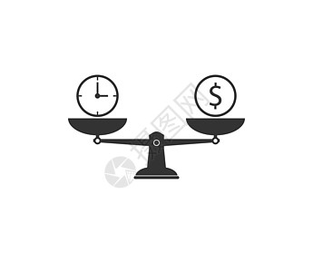 美元 时间 比例图标 矢量说明 平面设计控制投资动机金融生活薪水插图工作重量公平图片