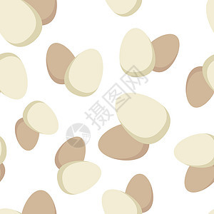 鸡蛋无缝图案背景图标 商业平面矢量图 鸡蛋标志符号模式早餐母鸡烹饪蛋壳产品营养美食厨房农场插图图片