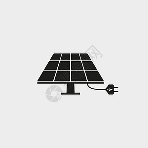 太阳能面板图标 矢量插图 平面设计商业细胞生态回收太阳仪表电气阳光资源技术图片