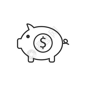 银行 金融 钱 猪 储蓄图标 矢量说明 平板设计帐户收藏收益货币插图硬币存钱罐预算经济盒子图片