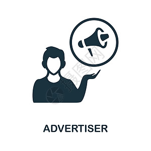 广告商图标 来自联盟营销系列的单色标志 网页设计信息图表和 mor 的创意广告商图标插图图片