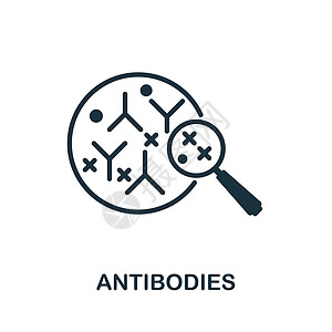 抗体图标 来自生物工程系列的单色标志 用于网页设计信息图表和 mor 的创意抗体图标说明图片